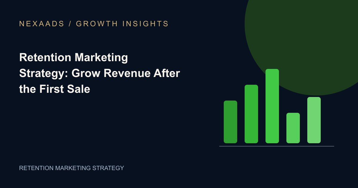 Original NexaAds editorial diagram: Retention Marketing Strategy: Grow Revenue After the First Sale